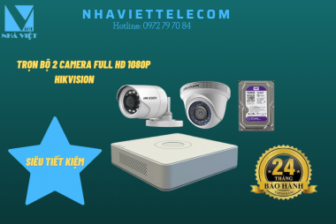 Camera trọn bộ 2 con HIKVISION Full HD 1080P