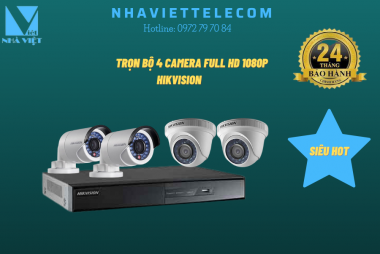 Camera trọn bộ 4 con HIKVISION Full HD 1080P