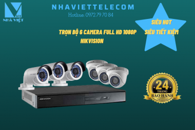 Camera trọn bộ 6 con HIKVISION Full HD 1080P