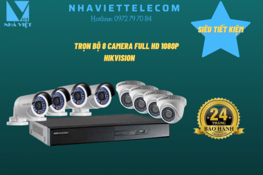 Camera trọn bộ 8 con HIKVISION Full HD 1080P