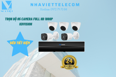 Camera trọn bộ 5 con KBVISION Full HD 1080P