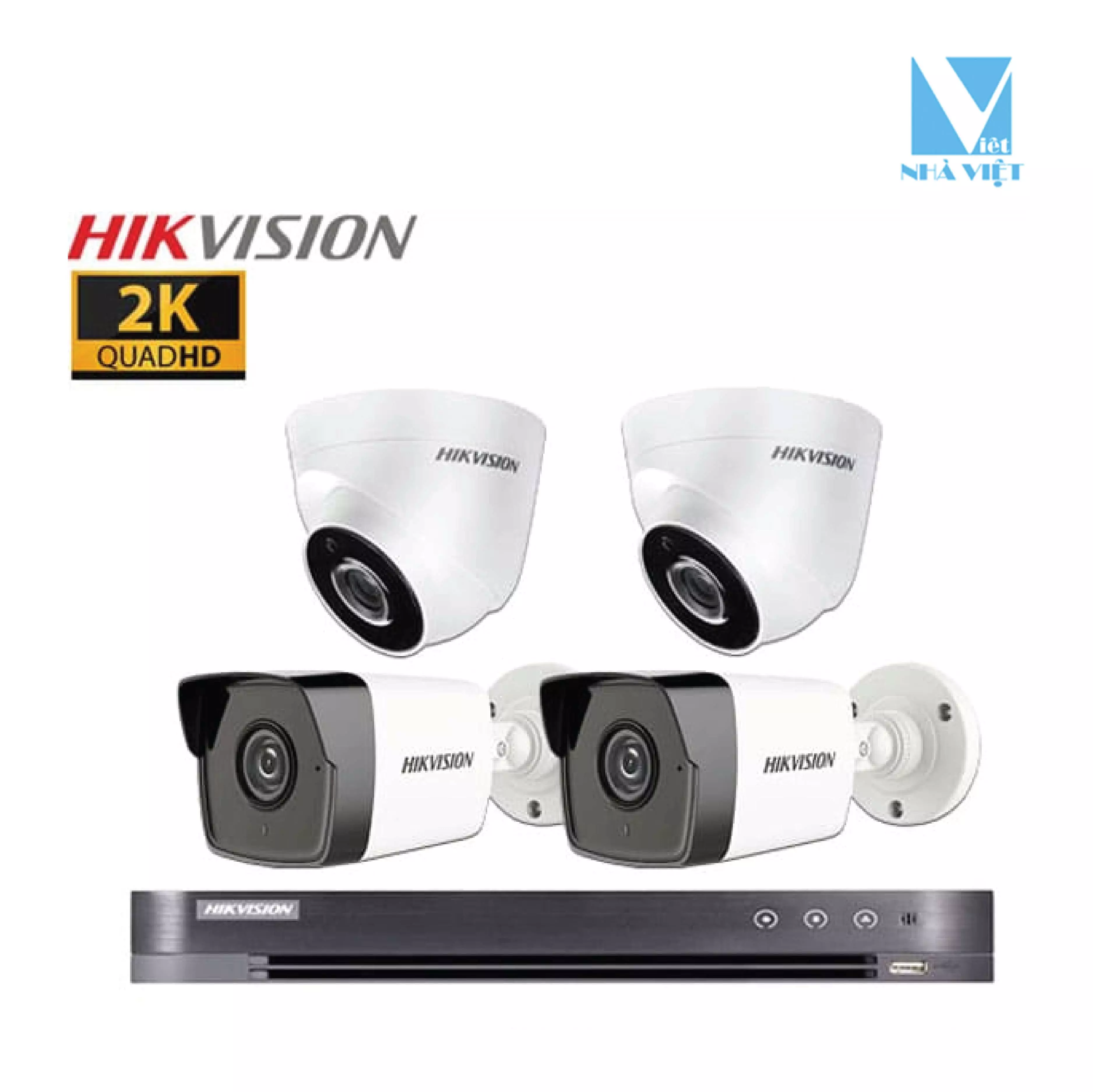 Trọn bộ 4 camera Hikvision 5.0MP