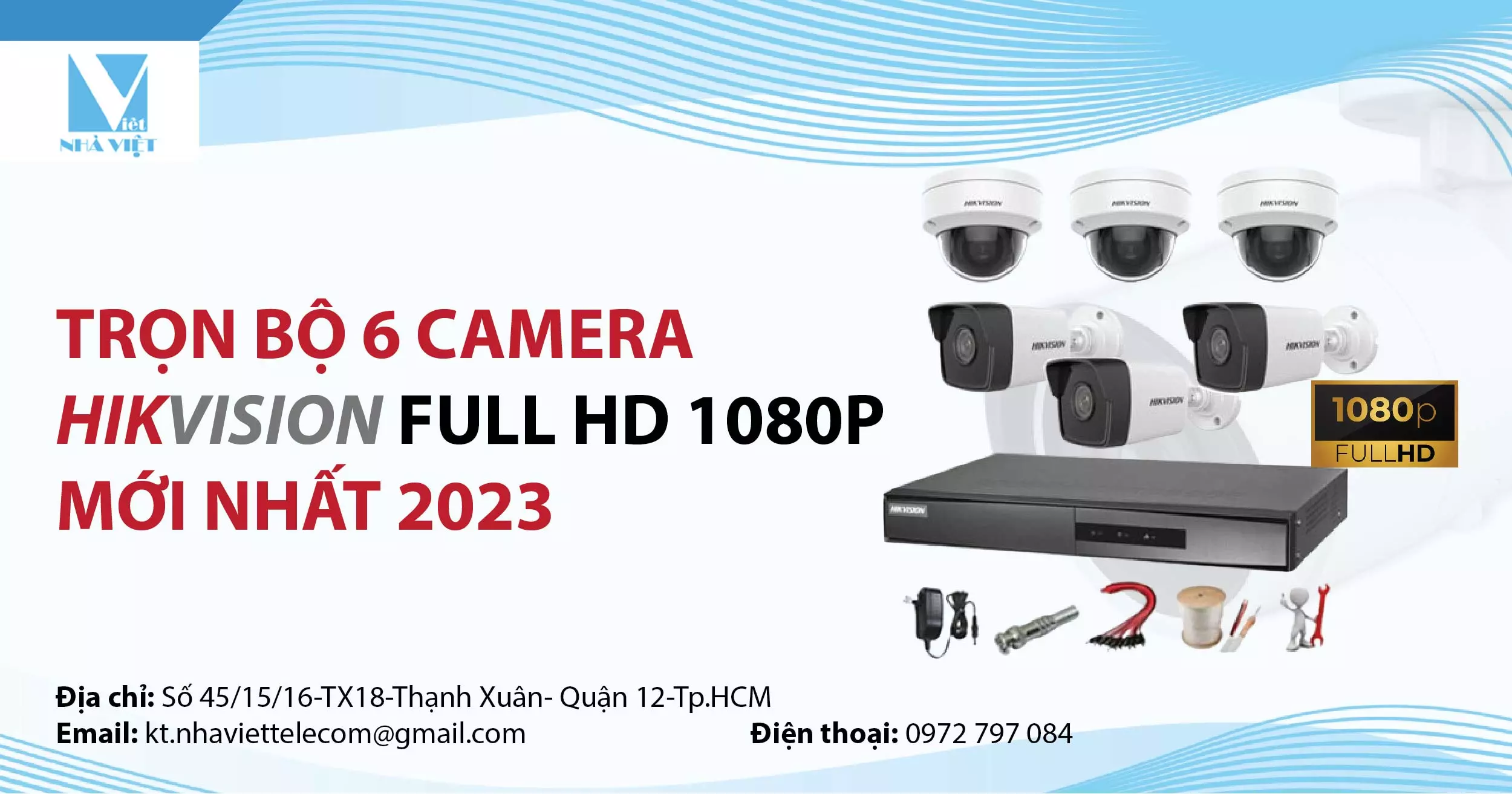 TRỌN BỘ 6 CAMERA HIKVISION FULL HD 1080P MỚI NHẤT 2023