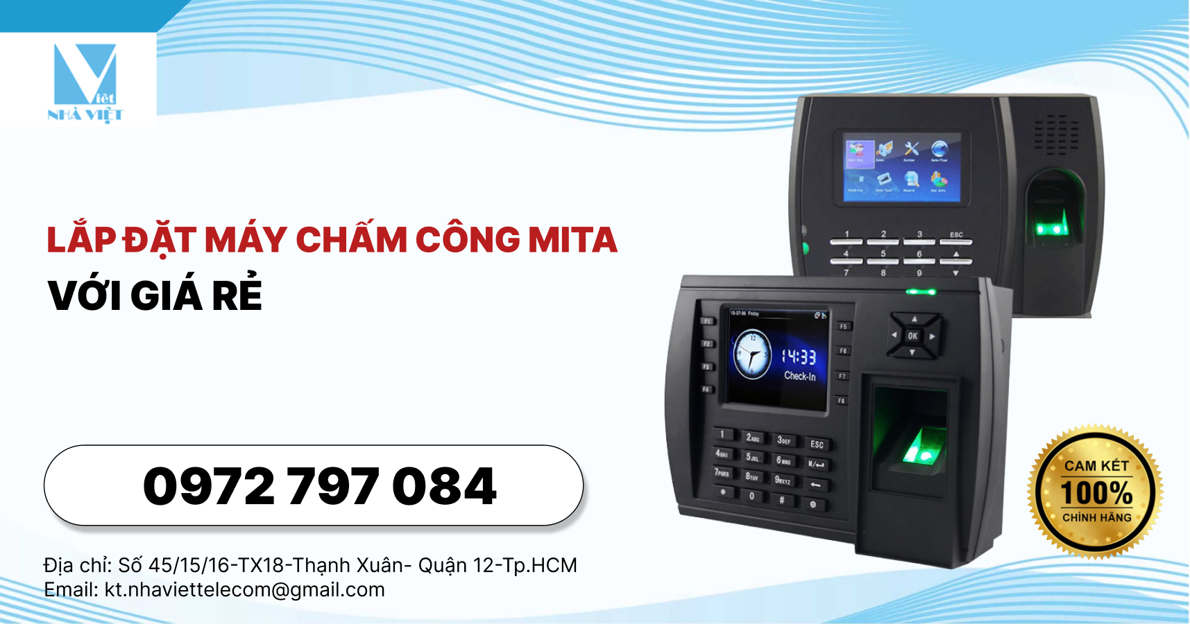 Lắp đặt máy chấm công mita với giá rẻ