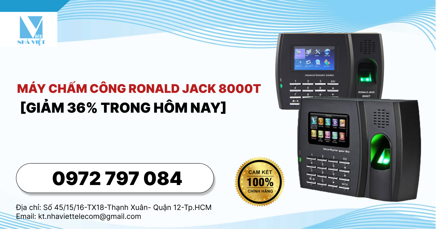 Máy chấm công ronald jack 8000t [ GIẢM 36% TRONG HÔM NAY]