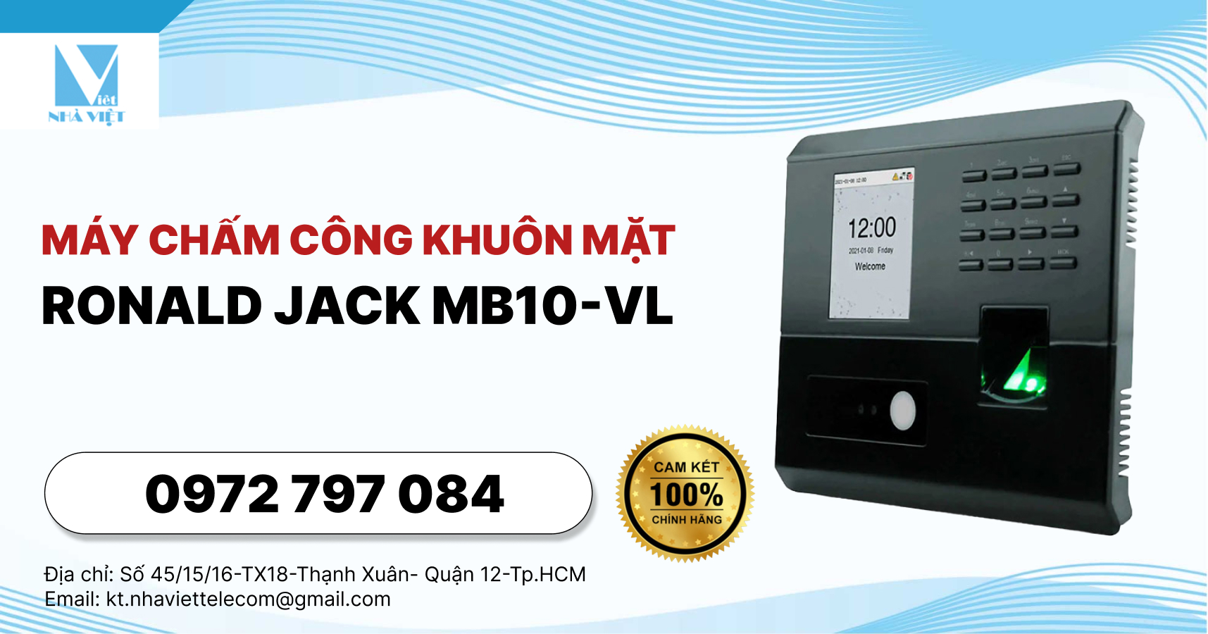 Máy chấm công khuôn mặt Ronald Jack MB10-VL