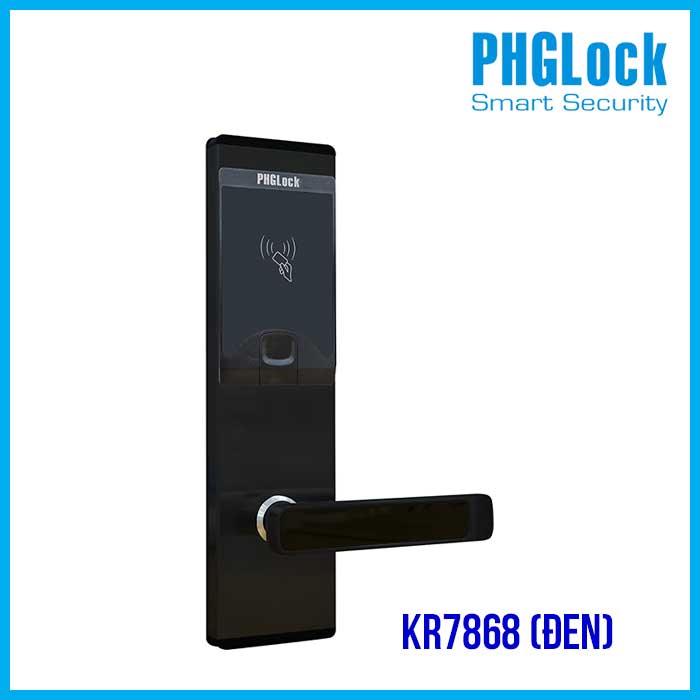 Khóa vân tay cho căn hộ PHGLOCK KR7868 (Đen không APP)