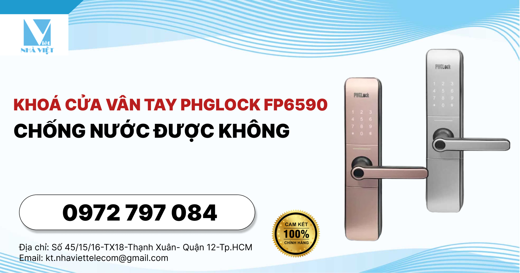 Khoá Cửa Vân Tay PHGLOCK FP6590 Chống Nước Được Không