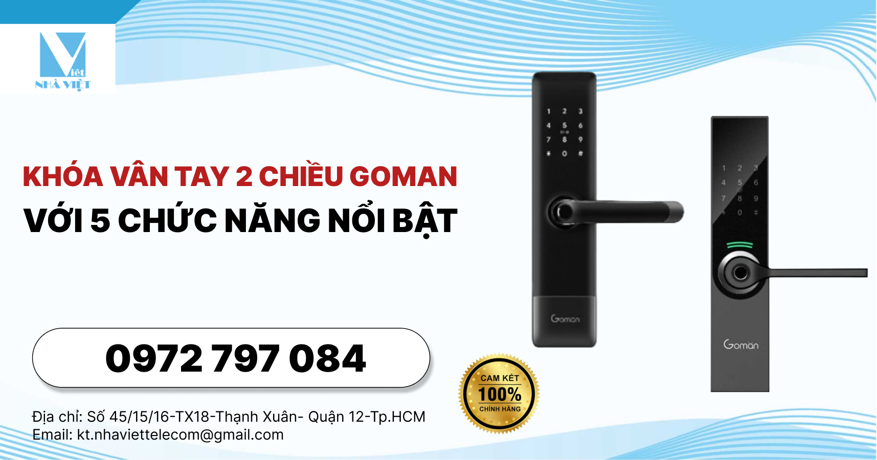 Khóa Vân Tay 2 Chiều GOMAN Với 5 Chức Năng Nổi Bật