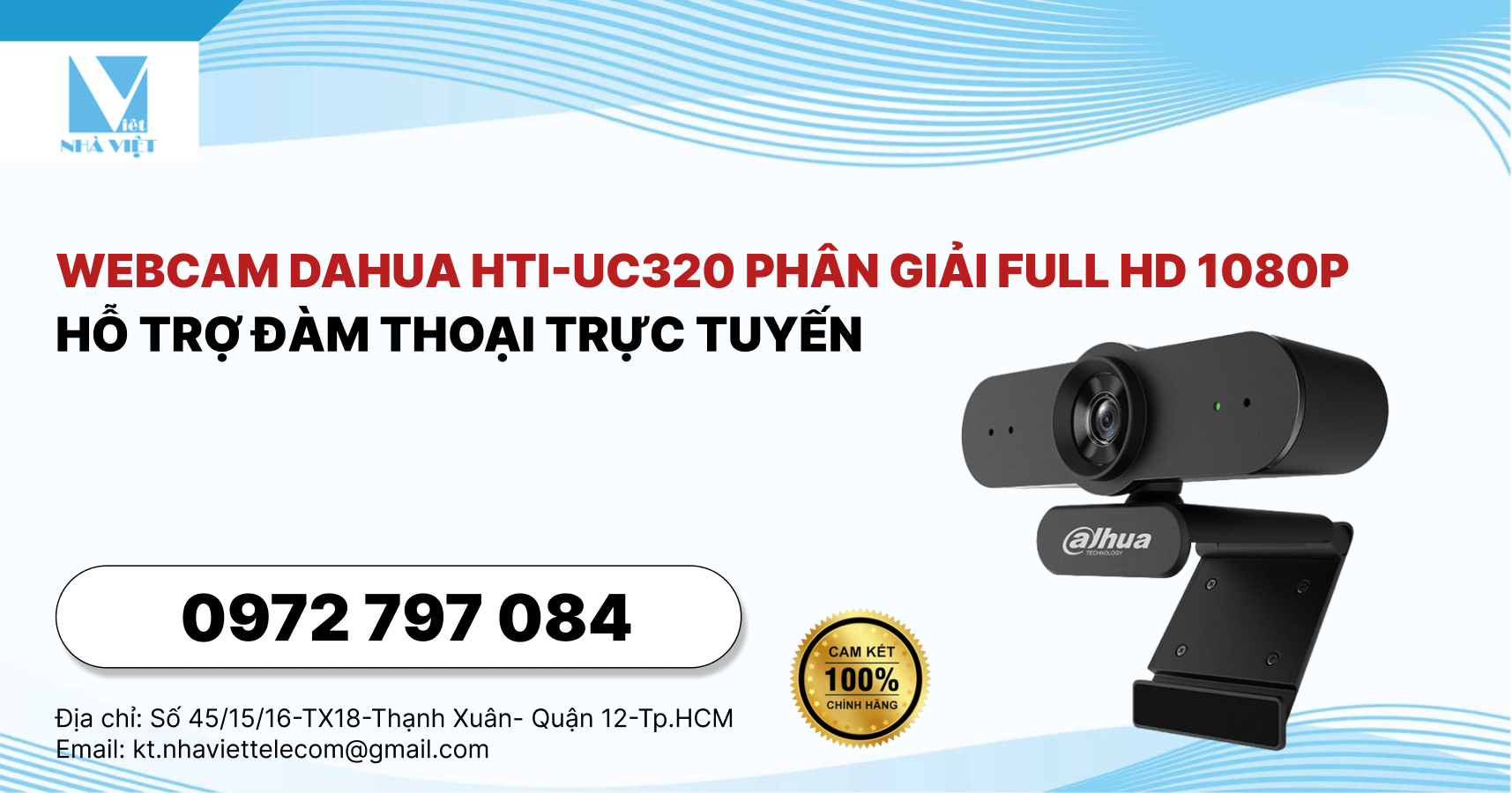 Webcam Dahua HTI-UC320 Phân Giải FULL HD 1080P Hỗ Trợ Đàm Thoại Trực Tuyến